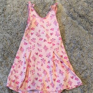 Old Navy Pink Floral Tie-Shoulder Girls Dress